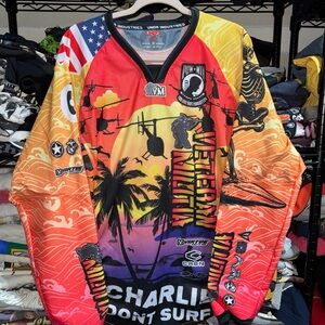 UNDR Industries POW MIA Military Colorful Paintball Longsleeve Jersey Size Xl